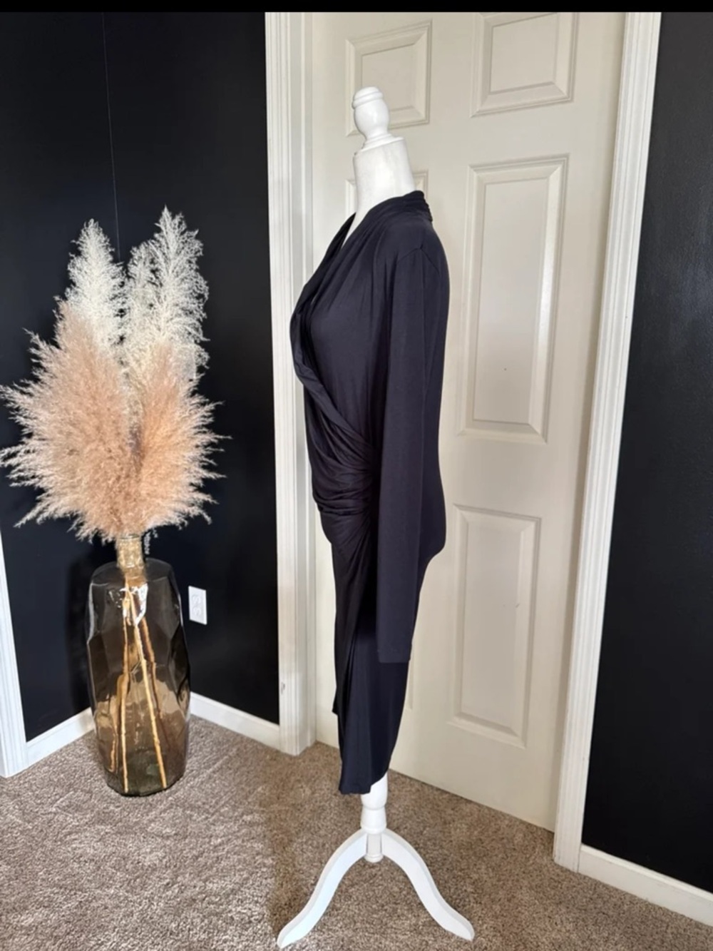 DAY Birger et Mikkelsen‎ Wrap Effect Jersey Dress in Black size Medium - Picture 9 of 12